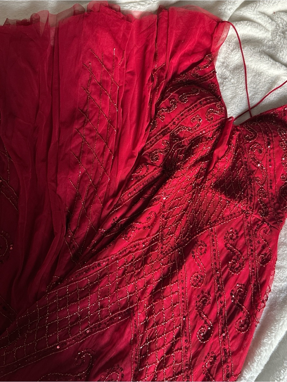red marina prom dress